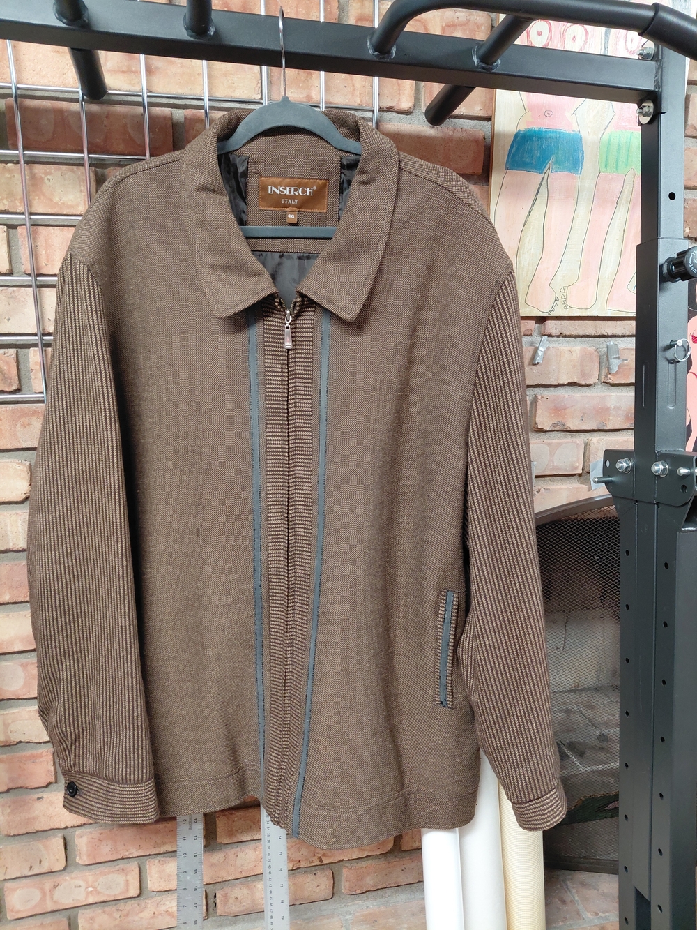 INSERT Men's Brown Zip-Front Cardigan Sweater by Inserch